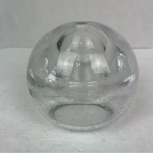 Hand Made in Poland Clear Art Glass spear oil lamp controlled bubbles